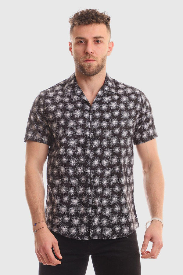 Fireworks Short Sleeves Buttoned Shirt - White