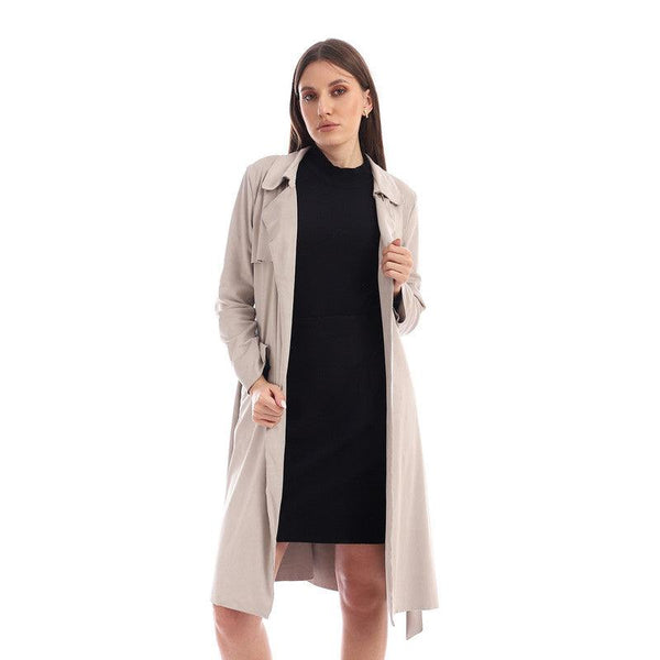 Lightweight Suede Jacket With Belt