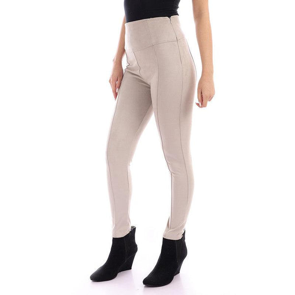 Suede Leggings With Side Zipper