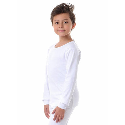 White Cotton Undershirt For Boys