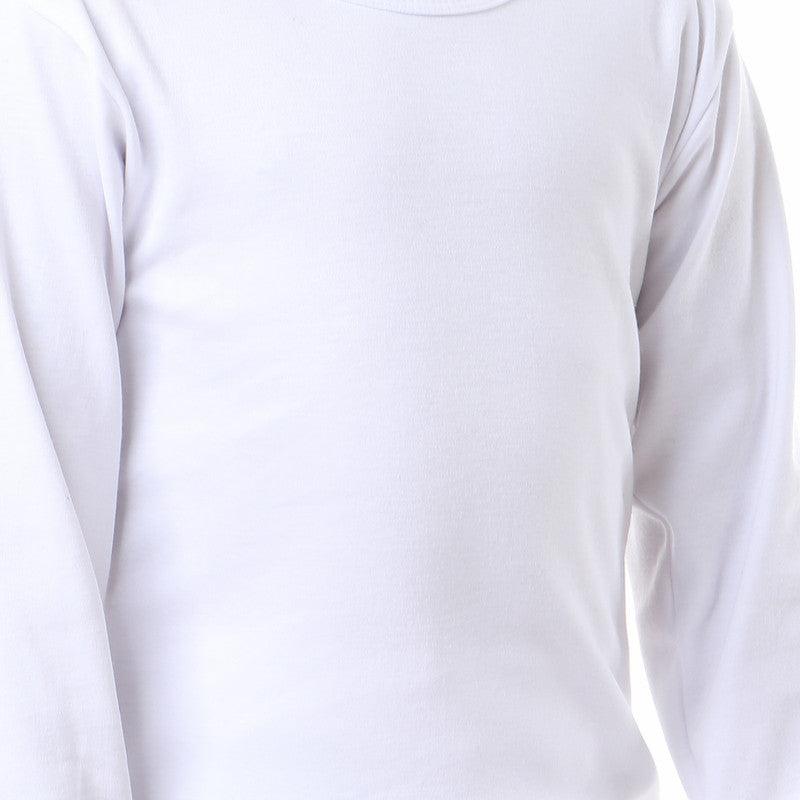 White Cotton Undershirt For Boys