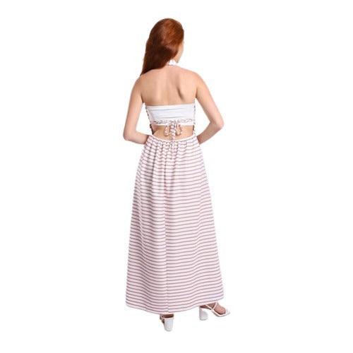 Flowered Backless Long Dress